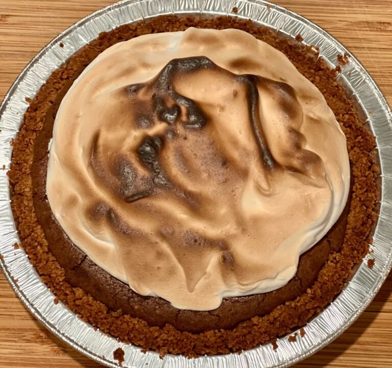 6-inch s'mores brownie pie with toasted meringue topping