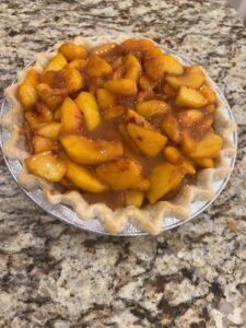 peach filling with glaze