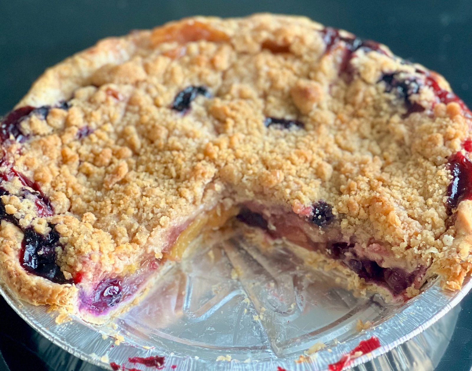 6-Inch Peach Blueberry Crumble Pie